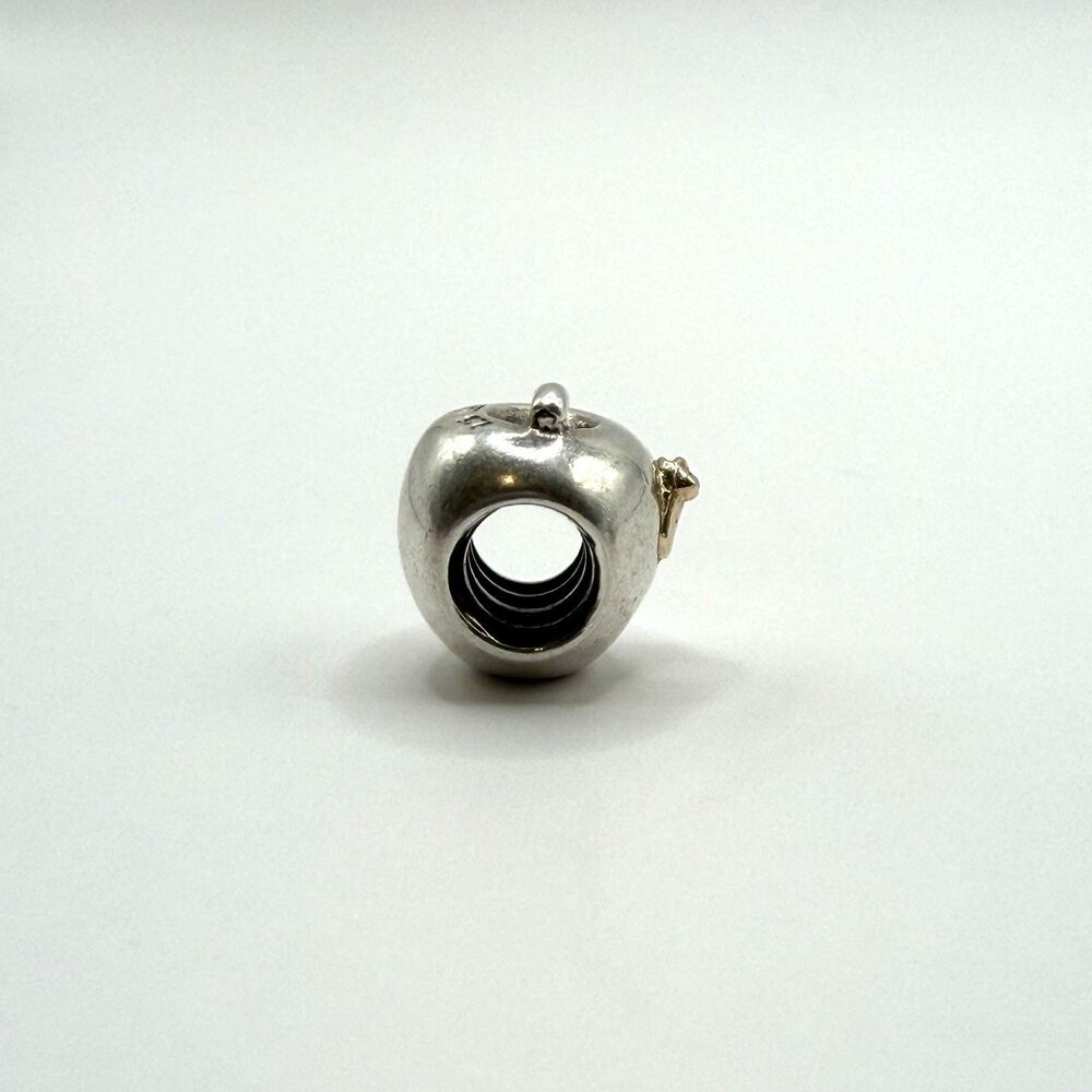 Pandora 925 Sterling Silver Charm Lot Swan Elephant Apple Worm 10.5g - Picture 5 of 8